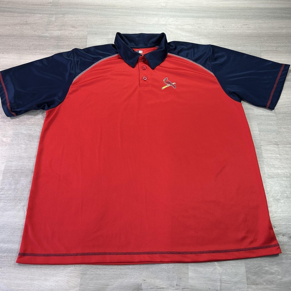St. Louis‎ Cardinals Shirt Mens 2XL Red MLB Baseball Genuine Merchandise Polo